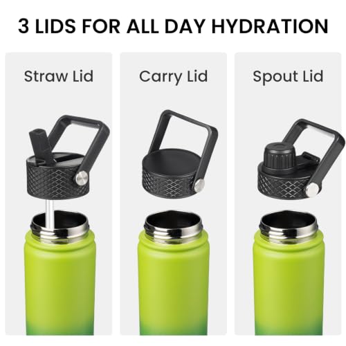 Image of Konokyo 24 oz Insulated Stainless Steel Water Bottle with Straw Lid