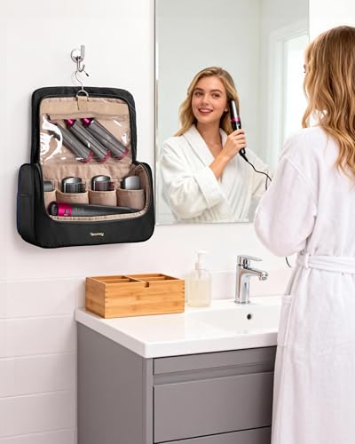 Teamoy Aufbewahrungstasche Kompatibel mit Dyson Airwrap Zubehör, Tragbarer Dyson Airwrap Tasche für Airwrap Multi-Styler, Lang, Schwarz