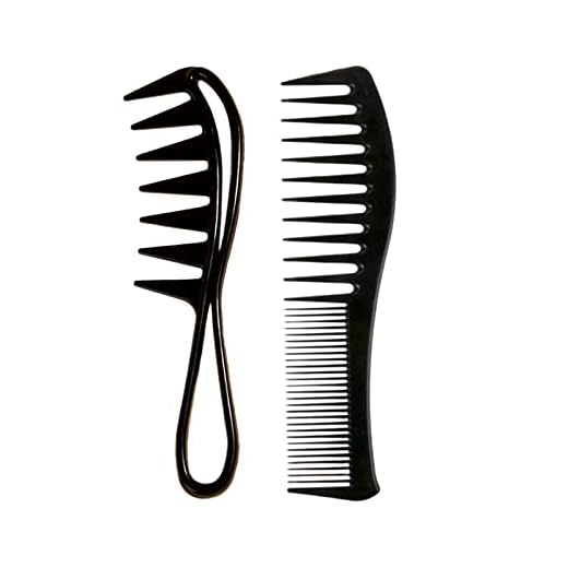 2 Pièces Ensemble de Peigne à Cheveux, Peigne Cheveux Peigne à Dents Larges professionnel Anti-Statique Résistant à la Chaleur pour Différents Types de Cheveux (Noir)