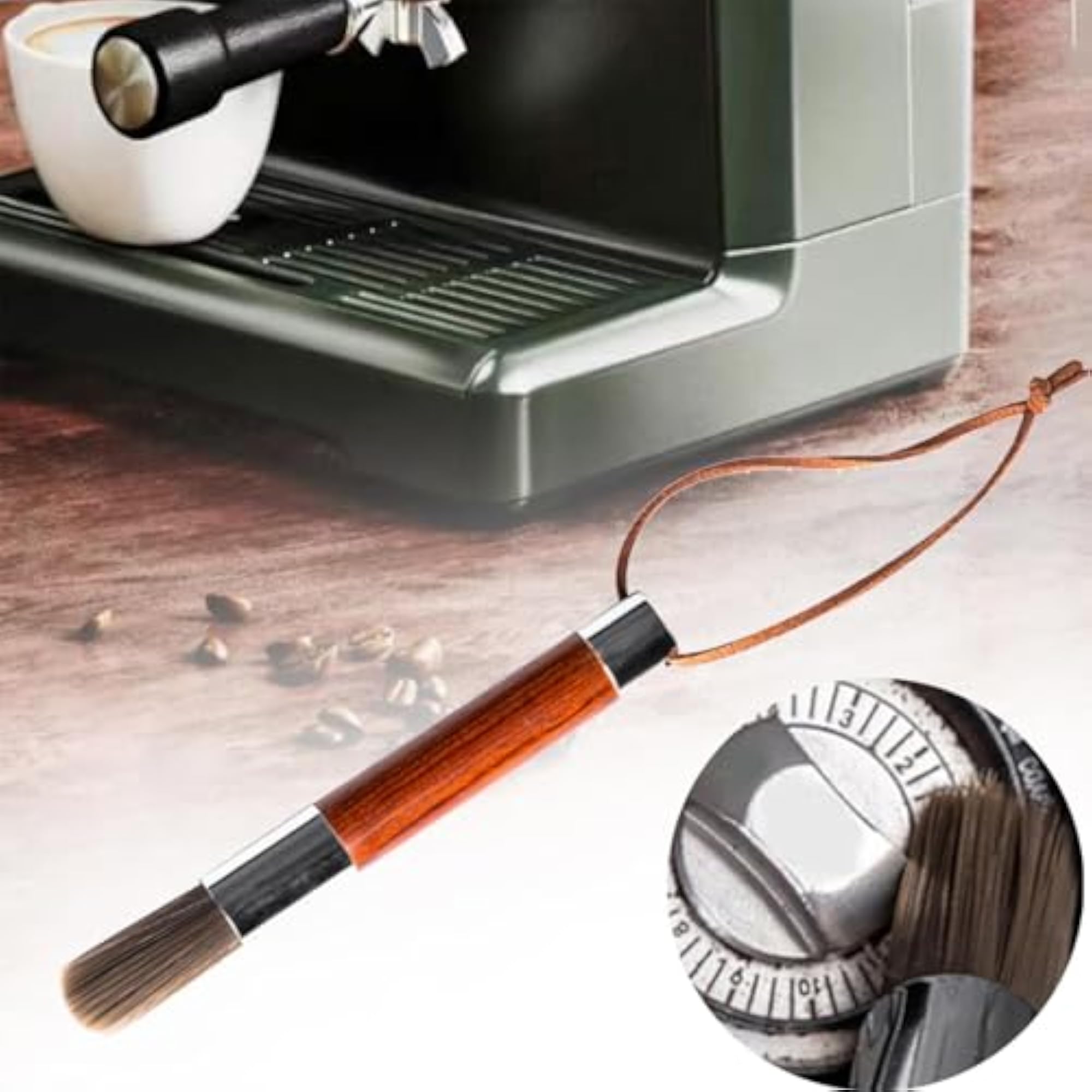 Wooden Handle Coffee Cleaning Brush for Home and Kitchen