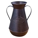 Flower Vase for Decor,Bronze Vintage Metal Vase Handmade,9.5" Vases for Flowers French Rustic Style
