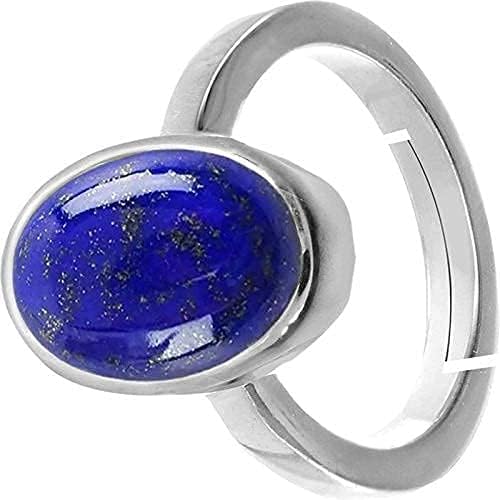 Bague homme femme lapis lazuli argent sterling 925 réglable 8,85 carats
