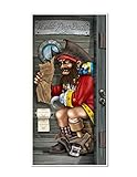 Pirate Captain Restroom Door Cover Party Accessory (1 count) (1/Pkg)