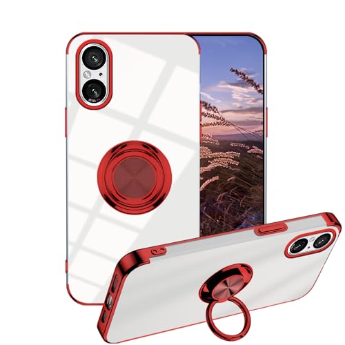 Anlalish Coque de protection pour Sony Xperia 5 V, transparente, avec anneau de support, en silicone TPU souple, support magnétique pour voiture, anti-chocs,...