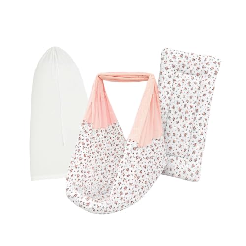 Image of Premium Swing Cradle Set | Hanging Swing Cradle, Removable 5-Layer Padded Bed & Mosquito Net | Up to 15 kg | Emily Peach
