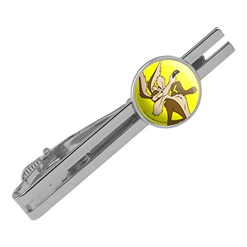 GRAPHICS & MORE Looney Tunes Wile E Coyote Round Tie Bar Clip Clasp Tack Silver Color Plated