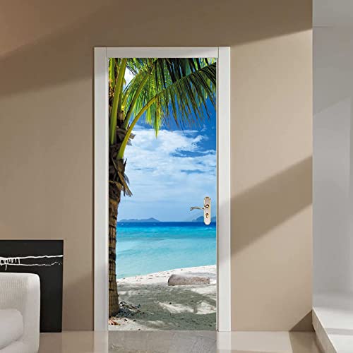 Türaufkleber Strand Design | 77x200cm Meer Welle Seestern | Abnehmbar