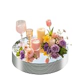 CEUQIESO Confezione da 10 pezzi centrali a specchio rotondi per decorazione da tavolo, 8 a...