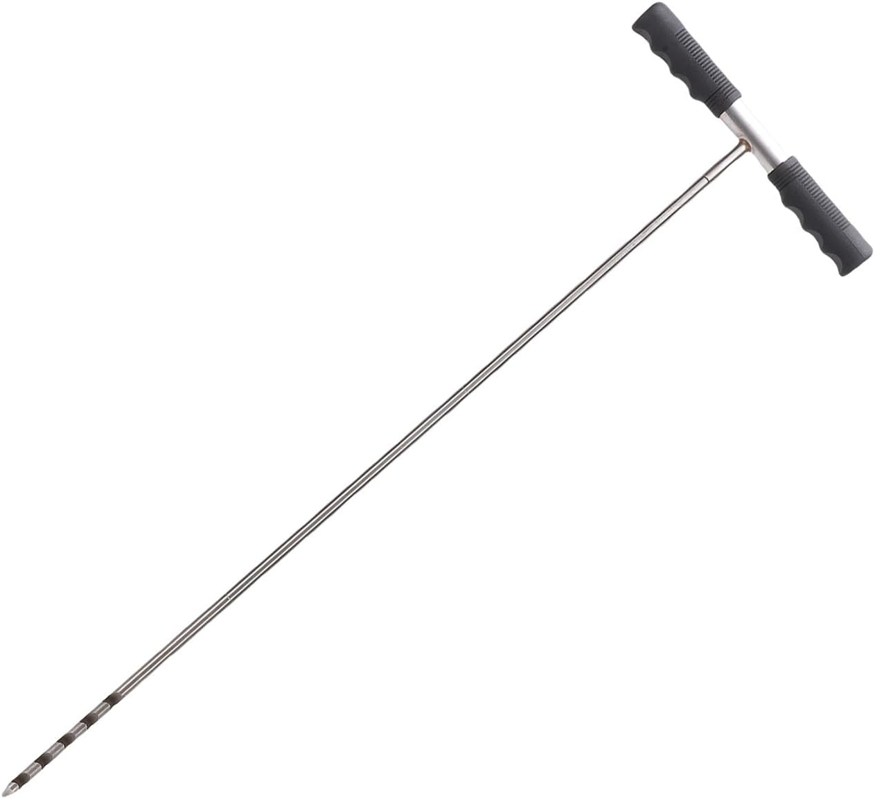 Focket Soil Probe Rod, Adjustable 32 48 Inch Stainless Steel with T Handle Septic Locator, Underground Pipe Finder for Locating Water Lines Gardening Landscaping