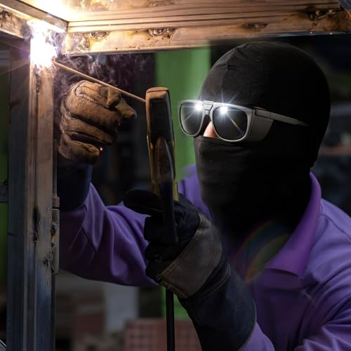 Image of Tellegloww 1 Set Auto Darkening Welding Glasses with Replacement Lenses, Solar Welding Goggles for Tig Mig Mma Plasma Cutting