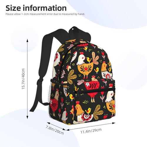 Sac à dos de voyage Noir imprimé poulets pour vos déplacements professionnels - 4