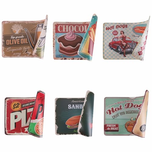 Villa d'Este Home Tivoli Juego de 6 manteles individuales reversibles 45 x 30 cm de plástico, vintage