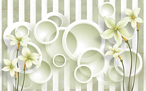 Image of White Circle Wallpaper Wall Sticker for Home D�cor, Living Room, Bedroom, Hall, Kids Room, Play Room(Self Adhesive Vinyl, Waterproof) (16 X 96 INCH)