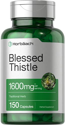 Image of Horbaach Blessed Thistle Capsules | 150 Count | Max Potency | Non-GMO, Gluten Free Herb Supplement