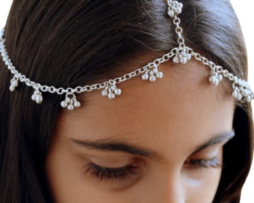 PRETTY PONYTAILS Simple Matha Patti for wedding for girls Ethnic Rajasthani Maang Tikka Hair Jewelry for sangeet or mehendi for women, Silver, Onesize (B09MM826V5) Amazon Price History, Amazon Price Tracker