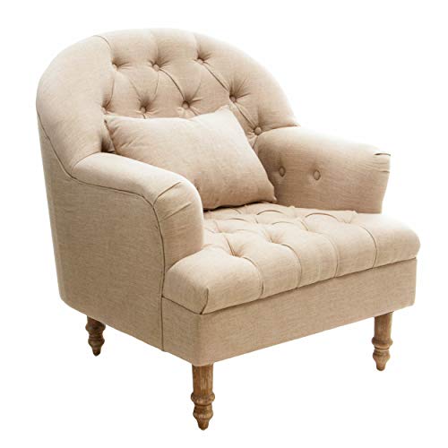 Christopher Knight Home Anastasia Tufted Chair, Beige, 32.25D X 32.25W X 36H In #TOP22