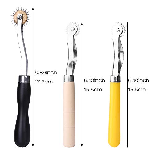 Image of Lunarm Tracing Wheel Sewing Tool 3pcs Steel Needle Point Tracing Wheel | Random Color, Professional Sharp Stitch Marking Spacer for Arts, Leather Crafts Quilting, Transferring Patterns,Dressmaking