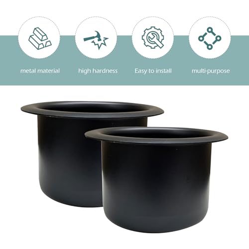 Portavasos insertos para auto, aluminio negro, 2 piezas miniatura 6