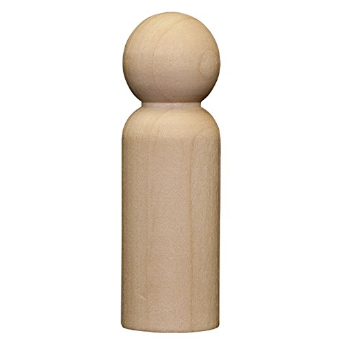 Wood Doll Bodies - Man 3-9/16 inch - Bag of 10