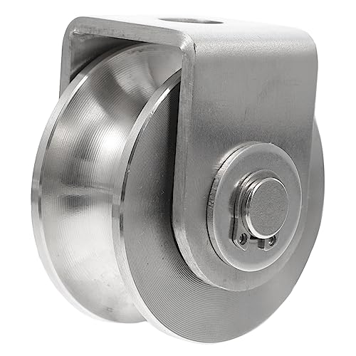 HOMSFOU Load Bearing Pulley Block Stainless Steel Single Pulley Wheel for Lifting Tools Steel Design for Fitness Climbing and Industrial Use Easy Installation