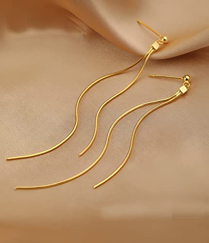 Dainty Dangle Drop Minimalist Gold/Silver Earrings for Women2