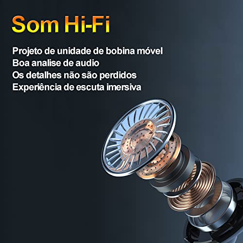 Fones de ouvido Bluetooth Com Microfone TWS Intra-Auricular Bluetooth 5.1 Baixa Latência HiFi Estére