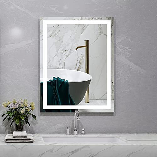 Anten Led Bathroom Vanity Mirror, 28X20 Inch Bathroom Mirror With Lights, 3000-6000K, Dimmable Wall Mounted Vanity Mirrors, Touch Control, Shatterproof, Ip54 Waterproof, Horizontal & Vertical #TOP15
