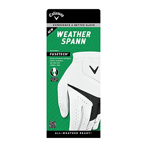 Callaway Golf Weather Spann Golf Glove, Men's Right Hand, M/L, White - Image 4