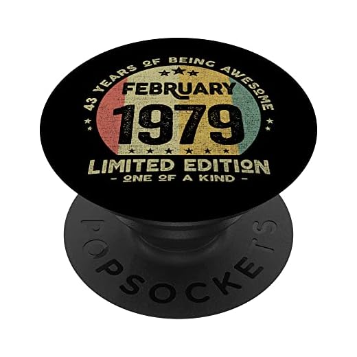 Regalo 43 años Cumpleaños Hombre Mujer - Febrero 1979 PopSockets PopGrip Intercambiable