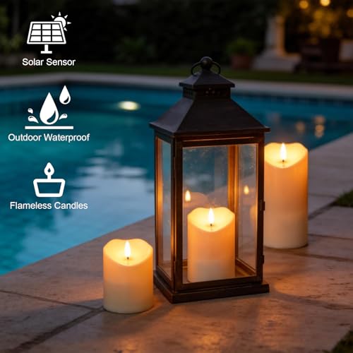 Image of Wondise Rechargeable Solar Candles Outdoor Waterproof IP65