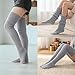 Suhine 1 Pair Women Fleece Lined Thigh High Sock over Knee Cable Knit Boot Sock Extra Long Winter Warm Thermal Stocking Leg Warmer (Gray)
