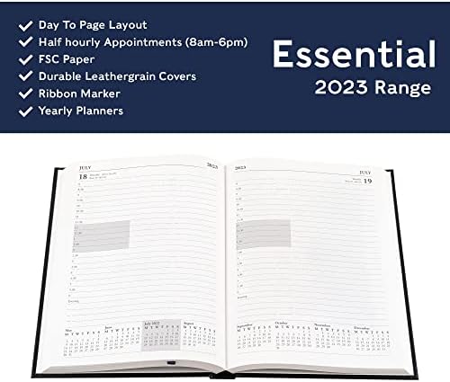 Collins Essential A5 Day to Page Appt 2023 Diary - Blue