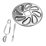 Assiette à huîtres en acier inoxydable - cette assiette de service a un design simple, pratique à utiliser, vous offrant un plateau de service à huîtres