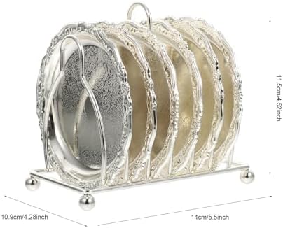 NUOBESTY Metal bardak altlığı, çinko alaşım, 6 adet, ısı yalıtımlı, kaymaz, vintage tarz, pratik içecek tutucu, mutfak ve ev dekorasyonu için - Görsel 2