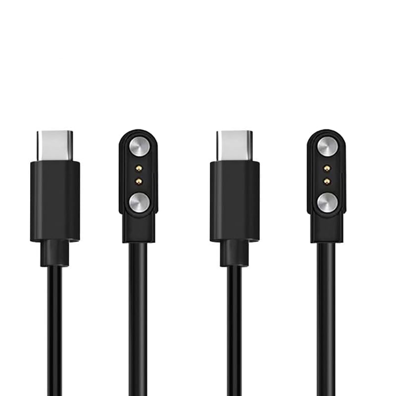 Vulcyxa 2 Stück Smartwatch Ladekabel Magnetisch, Nur kompatibel mit 4-mm-Smartwatches, Ladegerät Kompatibel mit Smartwatches Fitness Trackern, Smart Watch Ladekabel, Starker Magnetismus (USB-C)