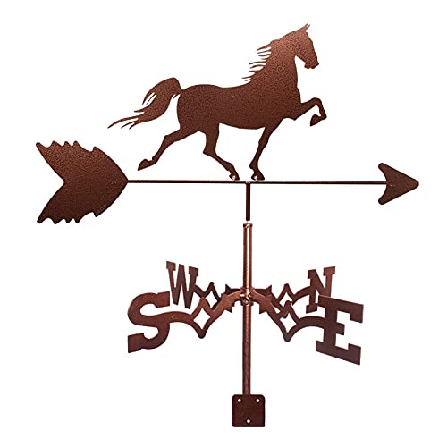 Girouette en acier inoxydable avec motif cheval rétro rotation fluide pour cour