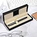 Alrhso PU Leather Pen Box Case Pen Case Long Single Rectangle Fancy Sketching Pens Gift Box for Women Men Business Office Supplies, Black