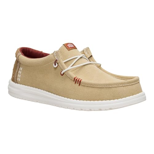 Image of HEYDUDE Men's Wally Fabricated Leather Wide | Men's Shoes | Men Slip-on Loafers | Comfortable & Light-Weight
