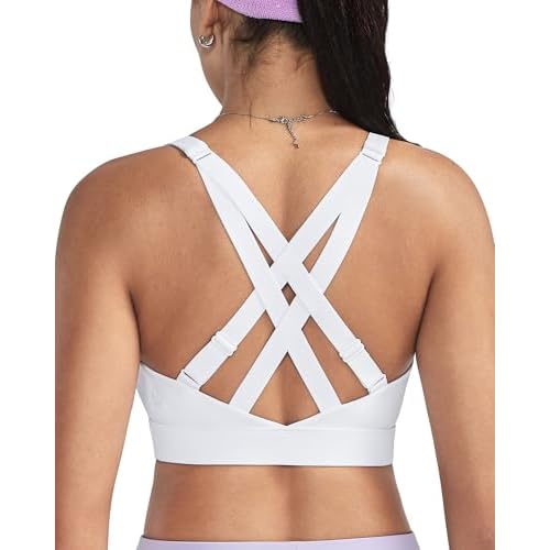 RUNNING GIRL High Impact Sports Bras for Women, High Support Running Adjustable Sports Bra Molded Cup Strappy Sports Bras(WX3161 White S)