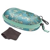 Fintie Sunglasses Case with Carabiner, Hard Shell Shockproof Sport Glasses Cases Travel Zipper Eyeglasses Holder, Blossom