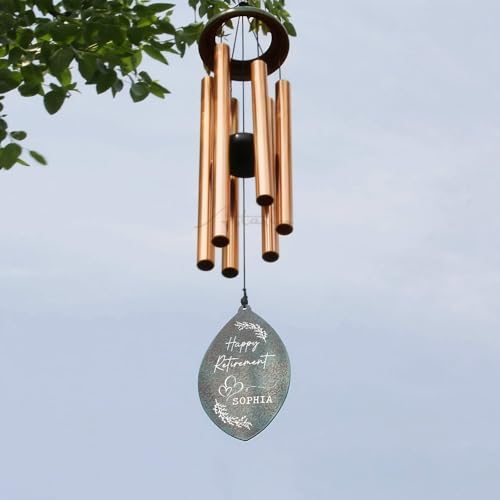 Image of ASTARIN Personalized Happy Retirement Gift 2026, Retirement Wind Chimes for Women Men, 35 inch Large Deep Tone Wind Chime Retire Gifts for Teacher Co-Workers Boss Husband Friends Parents