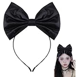 Application Des Accessoires De Cheveux Noirs Avec Nœud Papillon Pour Cheveux Fins Et Épais: Le grand bandeau à nœud est adapté à de nombreuses occasions telles que les festivals, les fêtes, Halloween, le lavage du visage, le spa et ainsi de suite, bandeau d'Halloween pour femmes et filles, serre-tête pour femmes et filles, accessoires de costume d'Halloween pour femmes et filles