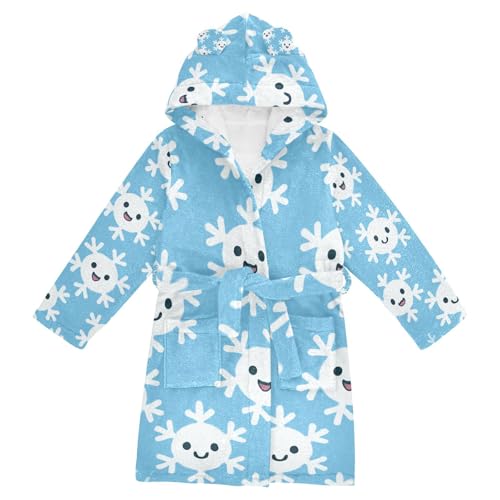 GuoChe Christmas Snowflakes Pattern Hooded Pajama Sleepwear For Kids