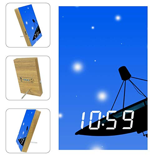 Digitaler Wecker für Satellitenschüssel, Übertragung von Daten, Schlafzimmer, Nachttisch, LED-Wecker mit USB-Anschluss zum Laden, Büro und