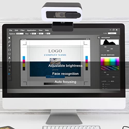 Elprico USB-Webcam, 2K USB Einstellbare Helligkeit Gesichtserkennung Webkamera Autofokus Eingebautes Mikrofon Plug and Play HD-Computerkamera Digitale Netzwerk-Webcam – Bild 8