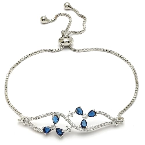 Image of ZENEME Rhodium-Plated Silver-toned Cuff Bracelet for Women & Girls Swirl Cuff Bangle with Crystal Stone Detailing Jewellery Bracelets for Womens