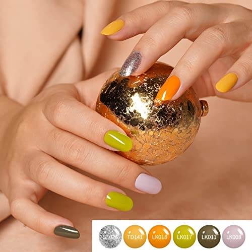 LACOMCHIR UV Schellack Nagellack Set 6PCS 8ml UV Gel Set unter UV / LED Licht Nagellack Langanhaltend Gelnägel Set DIY… – Bild 7