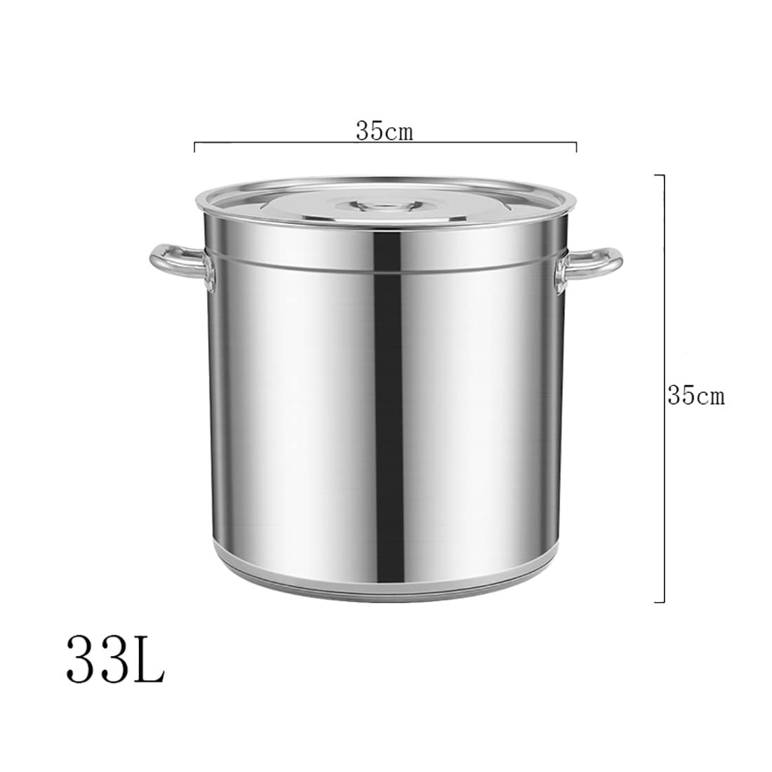 Olla de acero inoxidable, cacerola profunda para cocinar grande, no magnética, sin óxido, 16 cuartos de galón