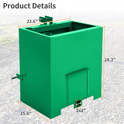 YINTATECH Ballast Box 3 Point Category 1 Tractor, 800lbs Capacity Tractor Ballast with 2" Hitch Receiver