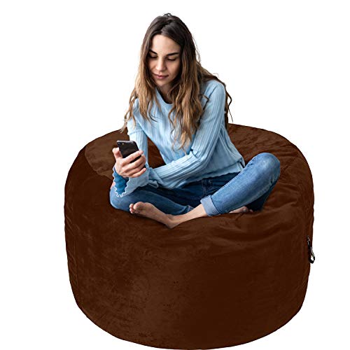 Amazon Basics Memory Foam Filled Bean Bag Chair With Microfiber Cover, 3 Ft, Brown, Solid #TOP6